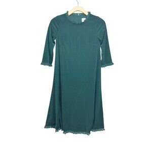 Dainty Jewells Dark Green Velvet Midi Dress Womens XS